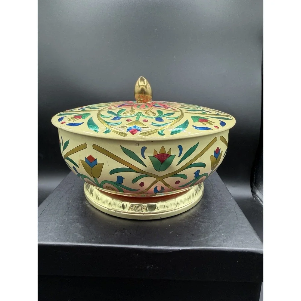 🇬🇧✨ Vintage English Decorative Tin Container – Made in England ✨🇬🇧